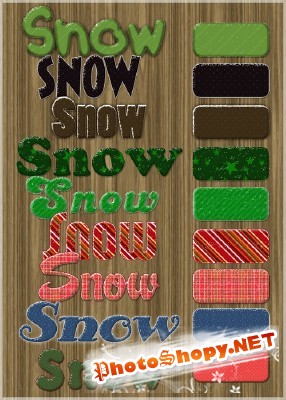 Snow layer text styles for Photoshop