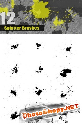 Splatter brushes set for Photoshop