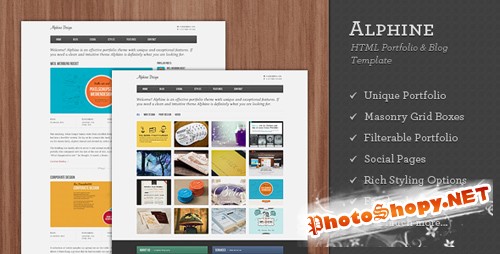 ThemeForest - Alphine - HTML Portfolio & Blog Template - Rip