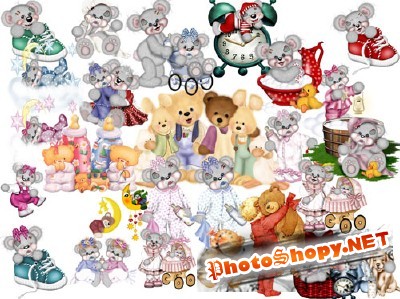 PSD for Photoshop - A collection of teddy bears