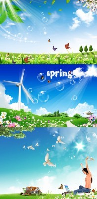 PSD for Photoshop - Spring bright warm day