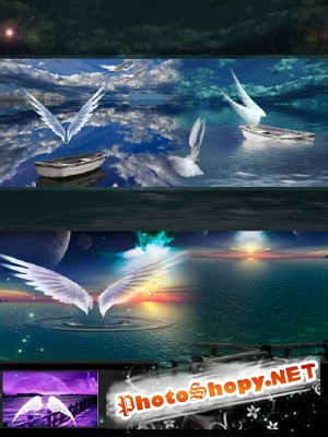PSD for Photoshop - Wings of Angels