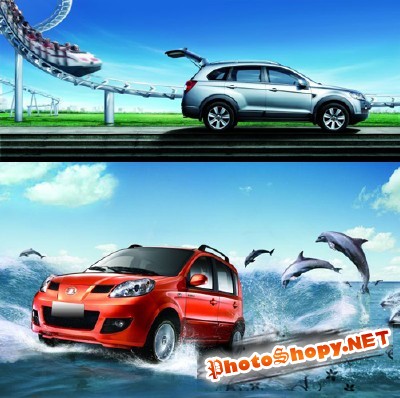 PSD for Photoshop - Creative art cars 2