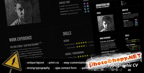 ThemeForest - Typographic CV -  Impressive Resume Template