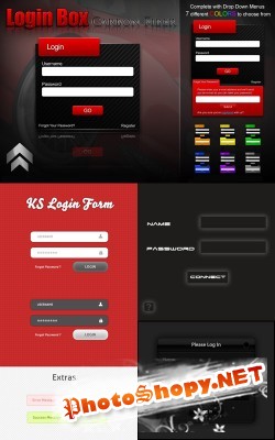 PSD for Photoshop - Admin Login Panel pack 3