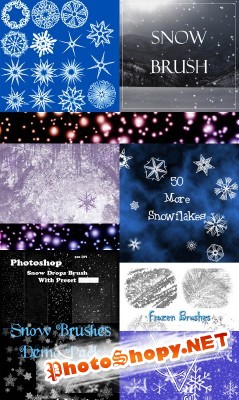 Collection of snow brushes pack 2 for Photoshop