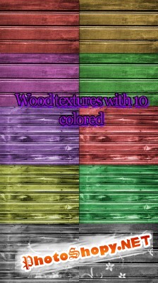 WOOD TEXTURE WITH 10 COLORS FOR PHOTOSHOP