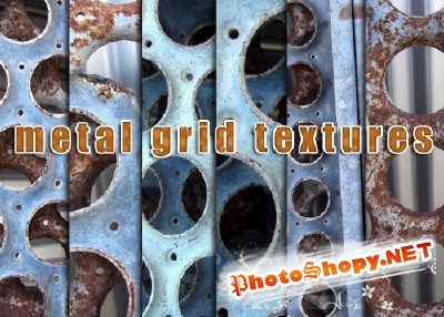 Metal Circle Grid Textures for Photoshop