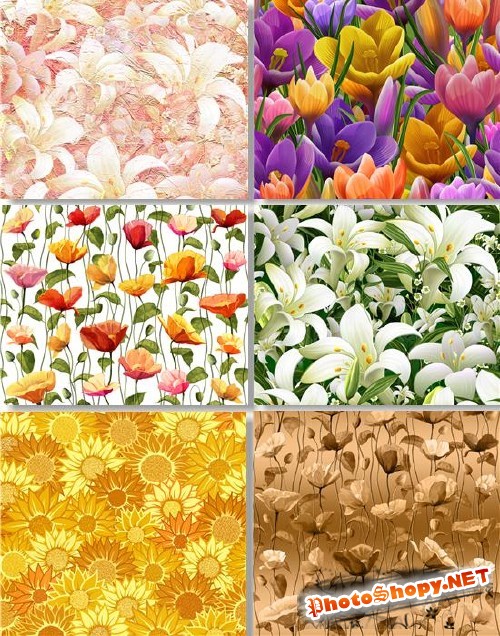 Растровый клипарт - Фоны из цветов
