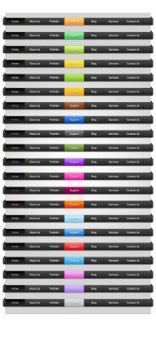 Colored web menus psd  for Photoshop