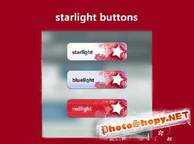 Star light buttons menu for Photoshop