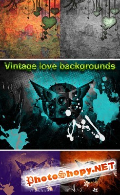 Vintage Love Backgrounds for Photoshop