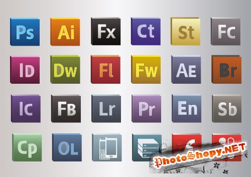 Векторные иконки продуктов Adobe CS5