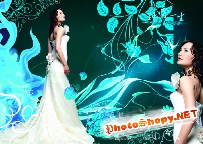 Sources - A beautiful girl in a wedding dress for Photoshop