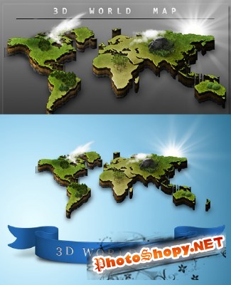 World Map psd for Photoshop