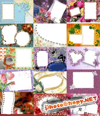 Photo frames for Valentine's Day pack 20 for Photoshop