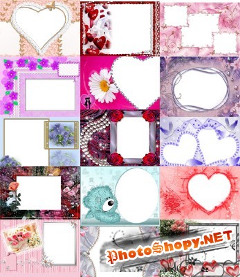 Photo frames for Valentine's Day pack 19 for Photoshop