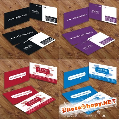2 Business Cards in 4 Colors
