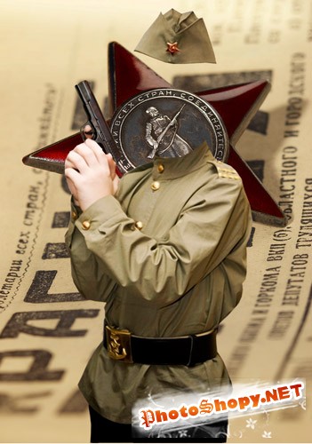 Шаблон для фотошопа "Маленький солдат"