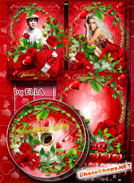 Романтический набор ко дню Св.Валентина - задувка,обложка DVD и календарь на 2012 год - Ты о любви тихонько прошепчи