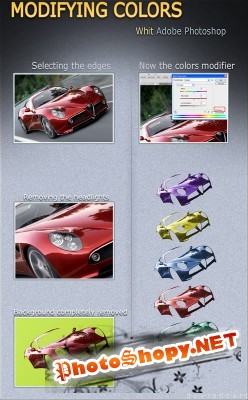 Changing Color of a Car - Template in PSD