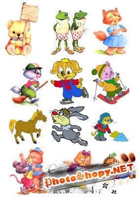 Children's cartoon characters pack 2 for Photoshop