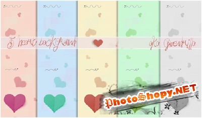 5 Heart Backgrounds for Photoshop