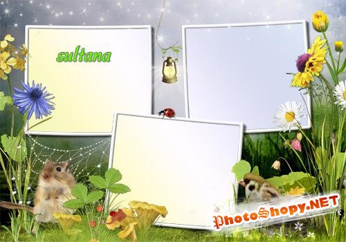 Летняя рамка для фотошопа с природой и животными - Летний день
