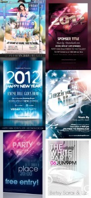 Collection Party Flyer Template 2012 PSD Pack 5 for Photoshop
