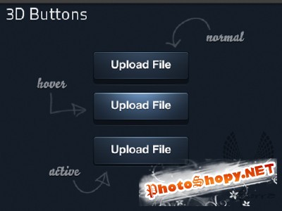 3D Layered Button for Photoshop
