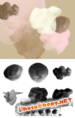 Watercolor on Paper Brushes Set for Photoshop