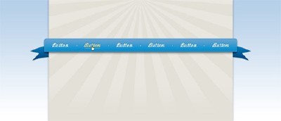 Blue Ribbon Banner Web UI Navigation Menu PSD for Photoshop