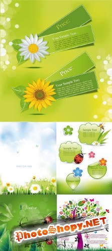 The breath of spring card design vector