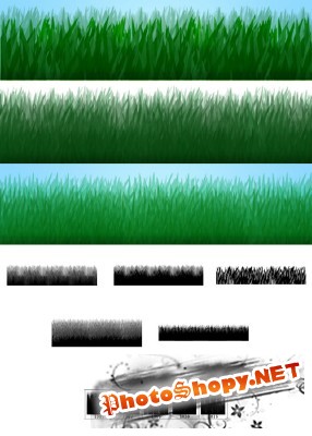 Grass Strips Brushes Set for Photoshop