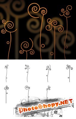 Abstract Flowers Brushes Set for Photoshop