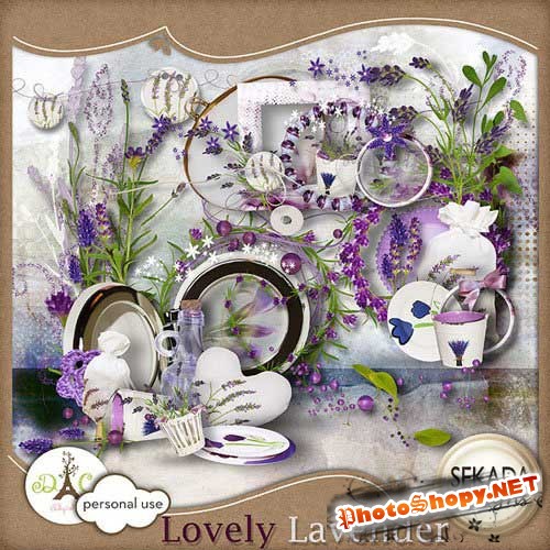 Нежный цветочный скрап-набор - Прекрасная лаванда. Scrap - Lovely lavender