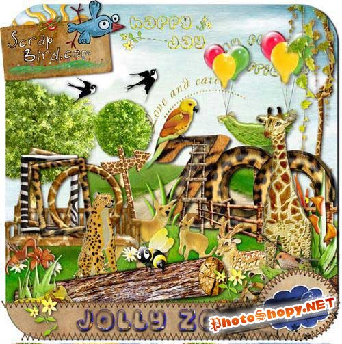 Детский скрап-набор - Веселый зоопарк. Scrap - Jolly Zoo