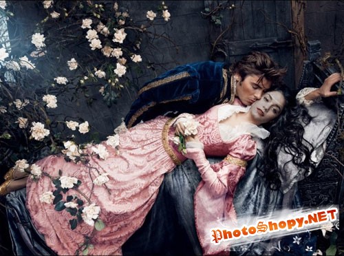 Шаблон для фотомонтажа - поцелуй принца