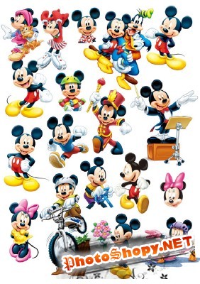 The collection of Mickey Mouse Psd for Photoshop
