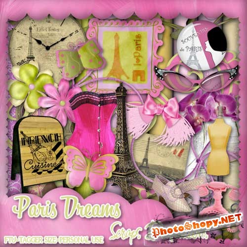 Скрап-набор - Парижские мечты. Scrap - Paris dreams