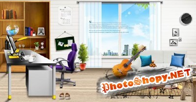Student Room psd for Photoshop