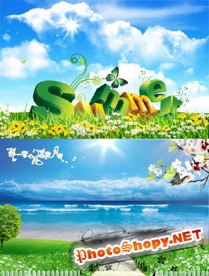 The spring weather, summer mood psd for Photoshop