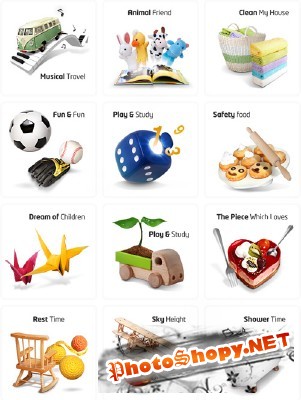 Sources Psd Children Toys pack 2 for Photoshop