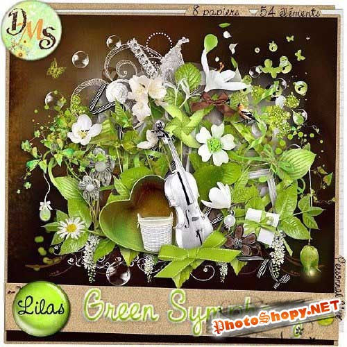Весенний скрап-набор - Зеленая симфония. Scrap - Green Symphony