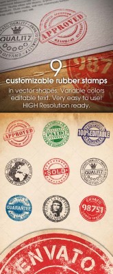 9 Customizable Rubber Stamps - GraphicRiver