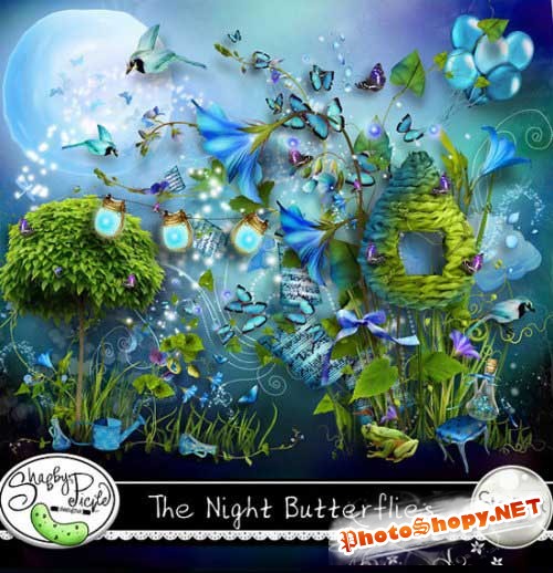 Сказочный скрап-набор - Ночные бабочки. Scrap - The Night Butterflies