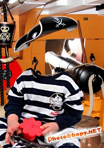 Шаблон для фотошопа "Малыш - пират"
