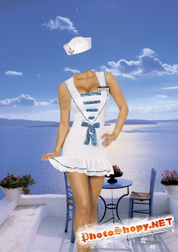Шаблон для фотошопа "Красавица морячка"