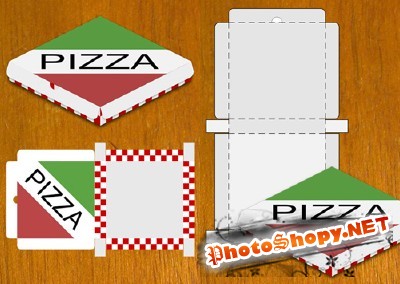 Pizza Box Design Template for Photoshop