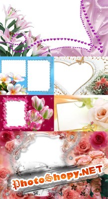 Collection of Spring Photo frames  pack 1 for Photoshop